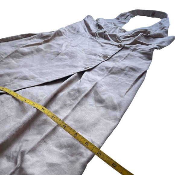 Linen Halter V-Neck Tan Dress SZ M NWT Anthropologie - Picture 9 of 13